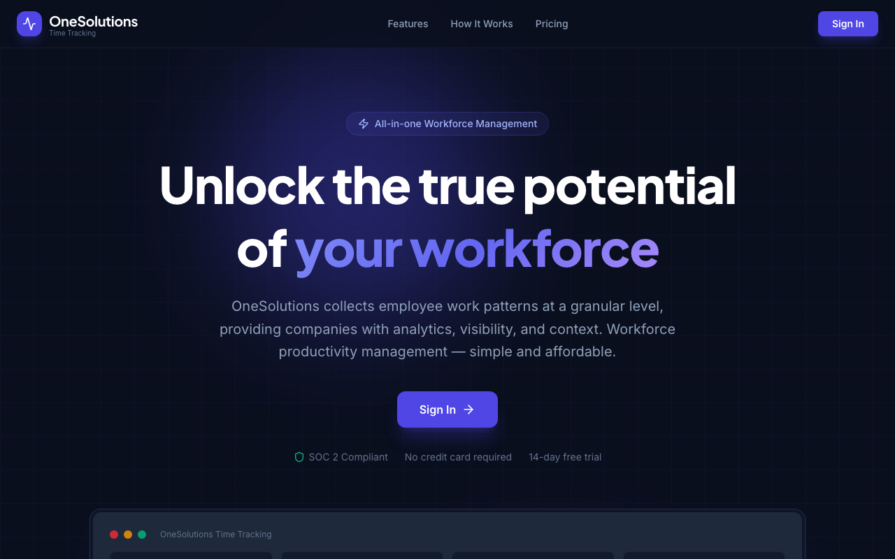 OneSolutions Time Tracking preview